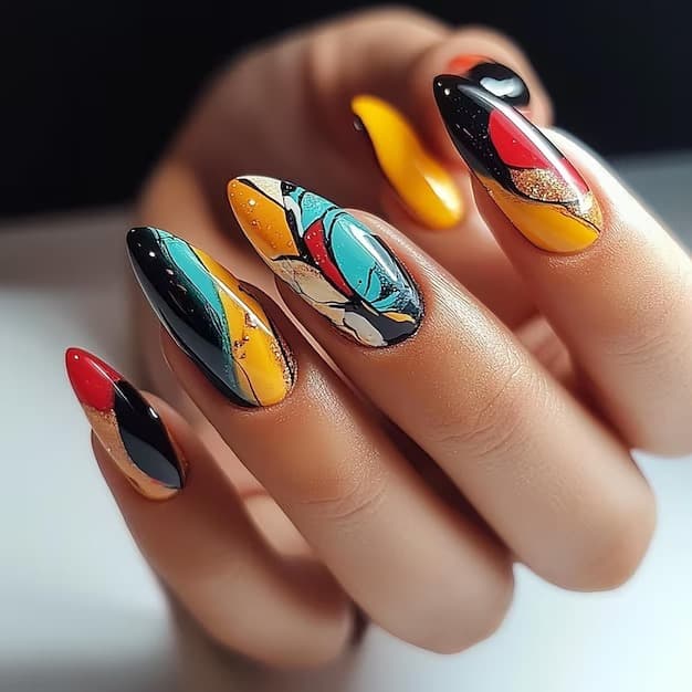 Galaxy or Space-Themed Nails