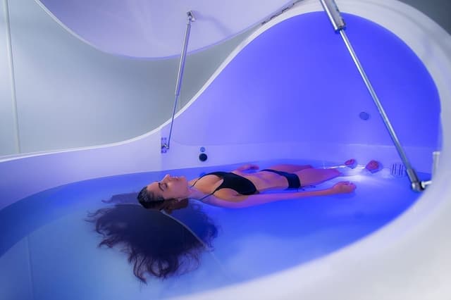 Float Therapy with a sensory deprivation tank for relaxation.