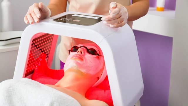 LED light therapy for targeting skin concerns.