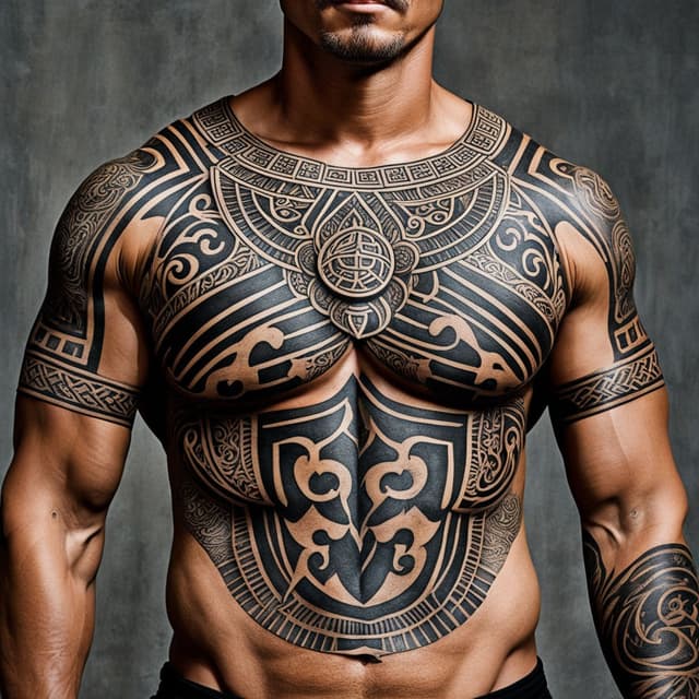 Maori tattoos, also known as Ta Moko, with intricate traditional designs