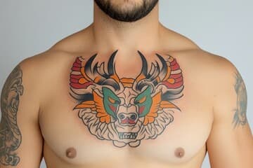 Neo-traditional tattoos with rich color and fine details